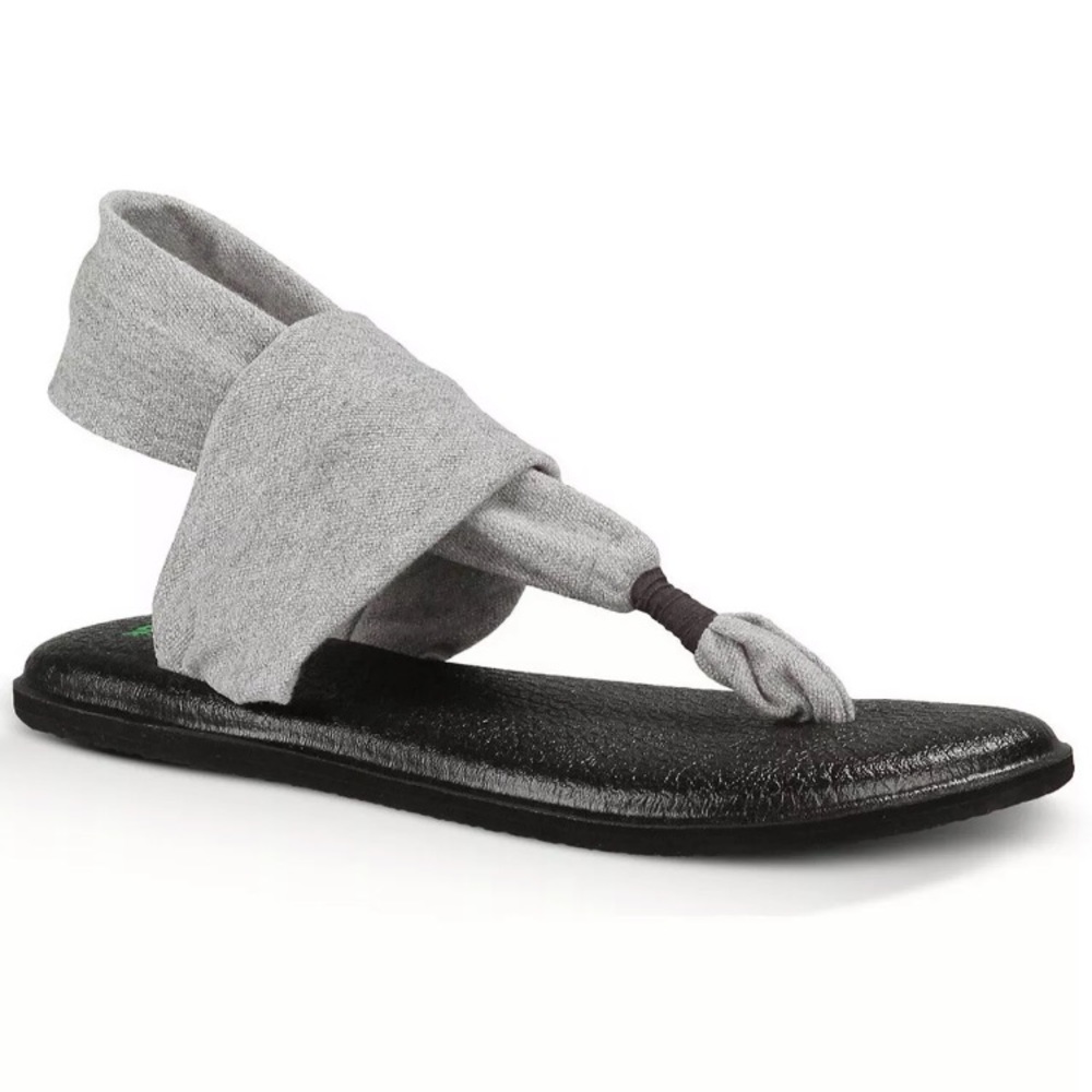 NEW Sanuk Black Gray Yoga Sling 2 Sandals Flats 10 - Picture 3 of 8